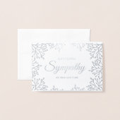 エレガントフローラ悔やみや弔慰 箔カード (封筒付き正面)
