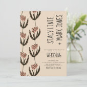 エレガントフローラ手ファンシー描き結婚スクリプト 招待状 (スタンド正面)