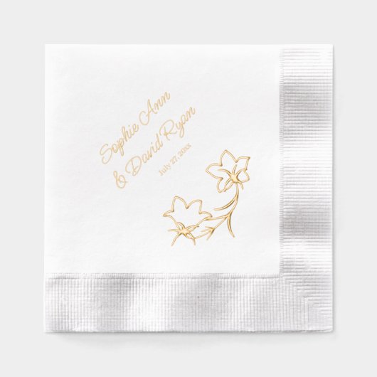 エレガントフローラ披露宴 箔ナプキン (正面)