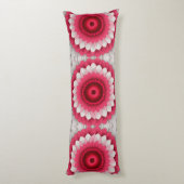 エレガントフローラ抱き枕 – 赤、ピンク ボディピロー (裏面 (縦))