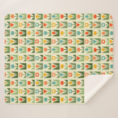 エレガントフローラ抽象芸術春 シェルパブランケット (正面(横))