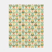 エレガントフローラ抽象芸術春 フリースブランケット (正面)