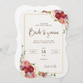 エレガントフローラ招待状カード（封筒あり） 招待状 (正面/裏面)