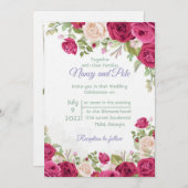 エレガントフローラ招待 招待状 (正面/裏面)