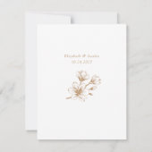 エレガントフローラ救ヴィンテージ結婚の日付 招待状 (裏面)