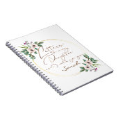 エレガントフローラ文字シックデザイン ノートブック (右側)