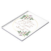 エレガントフローラ文字シックデザイン ノートブック (左側)