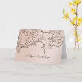 エレガントフローラ旋回誕生日カード カード (黄色い花)