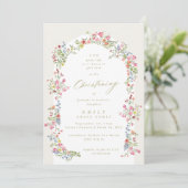 エレガントフローラ春アーチ《キリスト教》洗礼式や命名式 招待状 (スタンド正面)