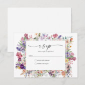 エレガントフローラ春ガーデンRSVPカード 出欠カード (正面/裏面)
