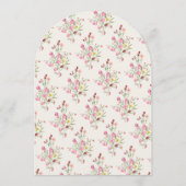 エレガントフローラ春5 x 7結婚のarchメニュー 招待状 (裏面)