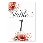 エレガントフローラ書道パーティー テーブルナンバー (裏面)