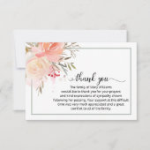 エレガントフローラ書道葬式 サンキューカード (正面)