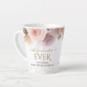 エレガントフローラ最高の祖母エバ金ゴールドグリッター カフェラテマグ (左アングル)