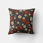 エレガントフローラ枕 – 赤、黒、および数々のカラー クッション (裏面)