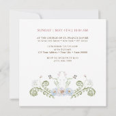 エレガントフローラ枠の確認用の正方形 招待状 (裏面)