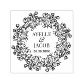 エレガントフローラ枠モノグラムゴム式スタンプ セルフインキングスタンプ (デザイン)