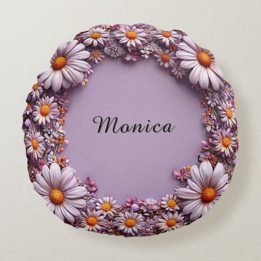 エレガントフローラ枠 ラウンドクッション (正面)