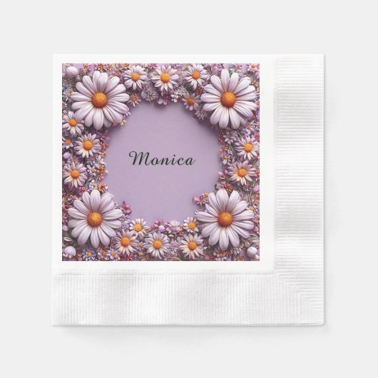 エレガントフローラ枠 縁ありカクテルナプキン (正面)