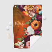 エレガントフローラ植物名素朴ヴィンテージ ゴルフタオル (インサイチュ)