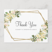 エレガントフローラ植物性バラ結婚ズ・サンキュー ポストカード (正面)