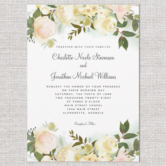 エレガントフローラ植物葉植物結婚病 招待状