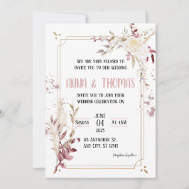 エレガントフローラ樹上結婚式招待状 招待状