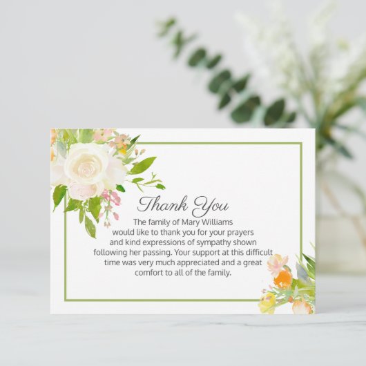 エレガントフローラ死別葬礼 サンキューカード (スタンド正面)