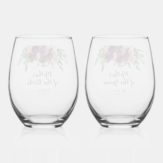 エレガントフローラ母 ステムなしワイングラス (裏面)