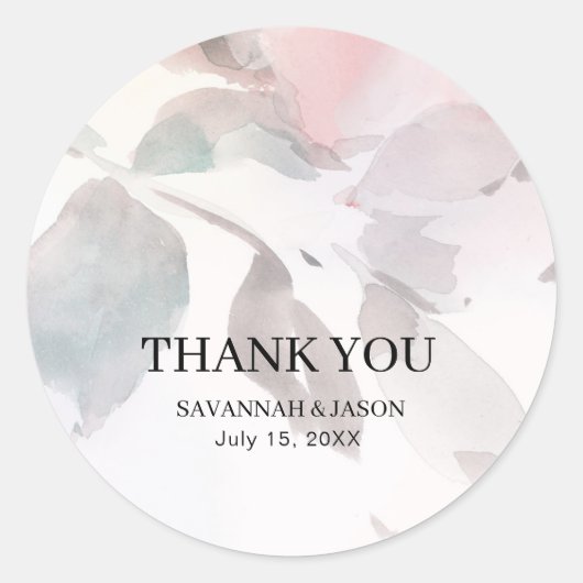 エレガントフローラ水の色結婚シール ラウンドシール (正面)