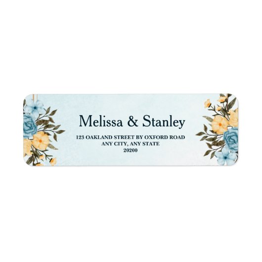 エレガントフローラ水の色結婚緑の戻り ラベル (正面)