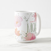 エレガントフローラ水の色"私はママを愛している" モダン コーヒーマグカップ (正面右)