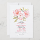 エレガントフローラ水カラー結婚式招待状 招待状 (正面)