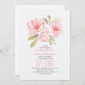 エレガントフローラ水カラー結婚式招待状 招待状 (正面/裏面)