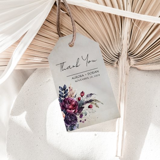 エレガントフローラ水彩サンキューラベル ギフトタグ