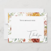 エレガントフローラ水彩フラットサンキューカード サンキューカード (裏面)