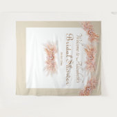 エレガントフローラ水彩ブライダルシャワーベージュ タペストリー (正面(横))