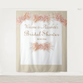 エレガントフローラ水彩ブライダルシャワーベージュ タペストリー (正面)