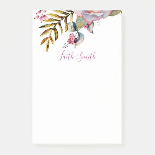 エレガントフローラ水彩ポストイットTo-Doリスト投稿 –  ポストイット (正面)