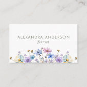 エレガントフローラ水彩ワイルドフラワーミニマル 名刺 (正面)