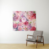 エレガントフローラ水彩写真の背景 タペストリー (インサイチュ(横))