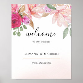 エレガントフローラ水彩手絵を描 ポスター