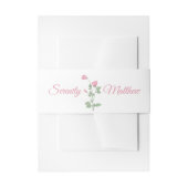 エレガントフローラ水彩桃色結婚花 招待状ベリーバンド (正面例)