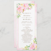 エレガントフローラ水彩植物性ピンク結婚ズ プログラム (正面/裏面)