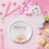 エレガントフローラ水彩牡丹ブライダルシャワー ペーパープレート (パーティー)