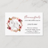 エレガントフローラ水彩犬グルーミングサービス 名刺 (正面)