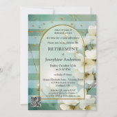 エレガントフローラ水彩画定年パーティー 招待状 (正面)