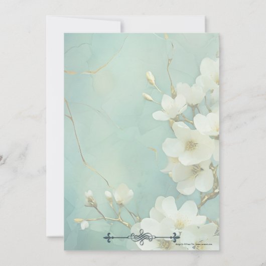 エレガントフローラ水彩画定年パーティー 招待状 (裏面)