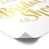 エレガントフローラ水彩白金ゴールドブライダルシャワー ポスター (角)