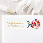 エレガントフローラ水彩白金ゴールド結婚ズ ラベル (インサイチュ)